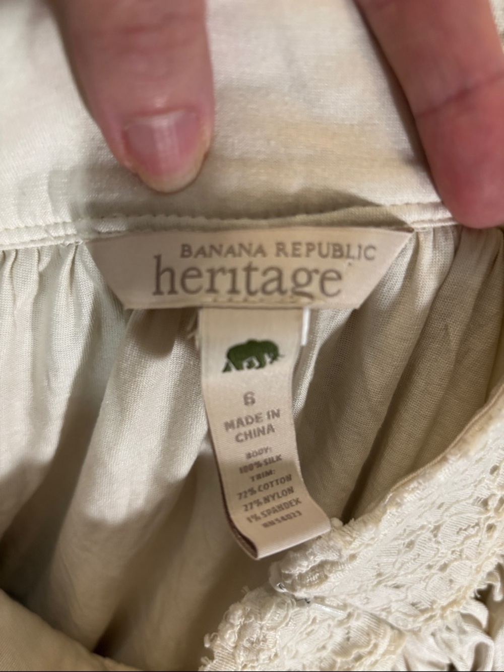 Banana Republic Heritage 100% Silk Tiered Ruffle Skirt Size 6 Cream Boho - Picture 2 of 10